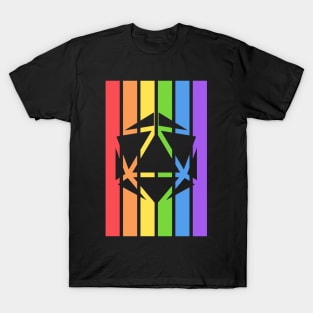 Polyhedral D20 Dice LGBT Pride T-Shirt